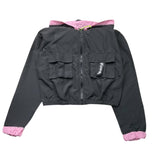 Disclaimer – Schlichte schwarze Kapuzenjacke mit Reißverschluss für Mädchen