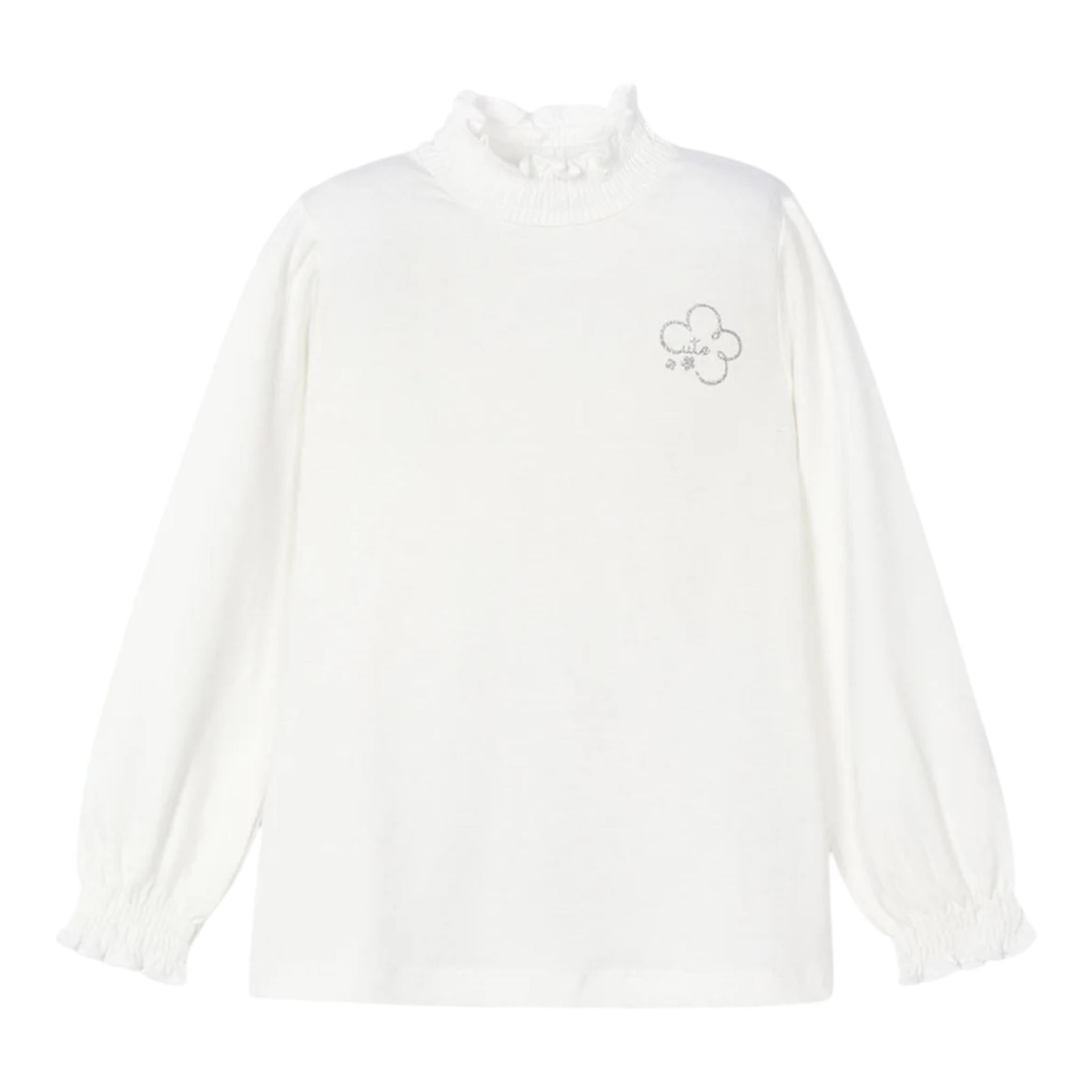 MAYORAL shirt mezzocollo tinta unita con brillantini Bianco per Bambina 145X BIANCO MAYORAL 