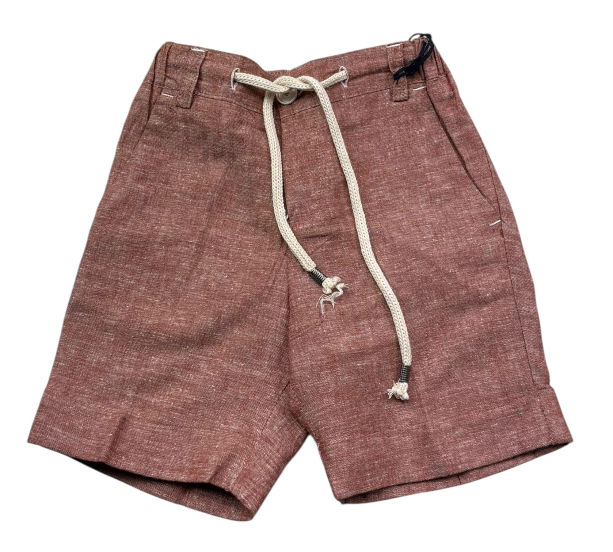 Manuel & Frank Bermuda Tinta Unita con Elastico In Vita per Bambino MF2161B TERRA MANUEL & FRANK 