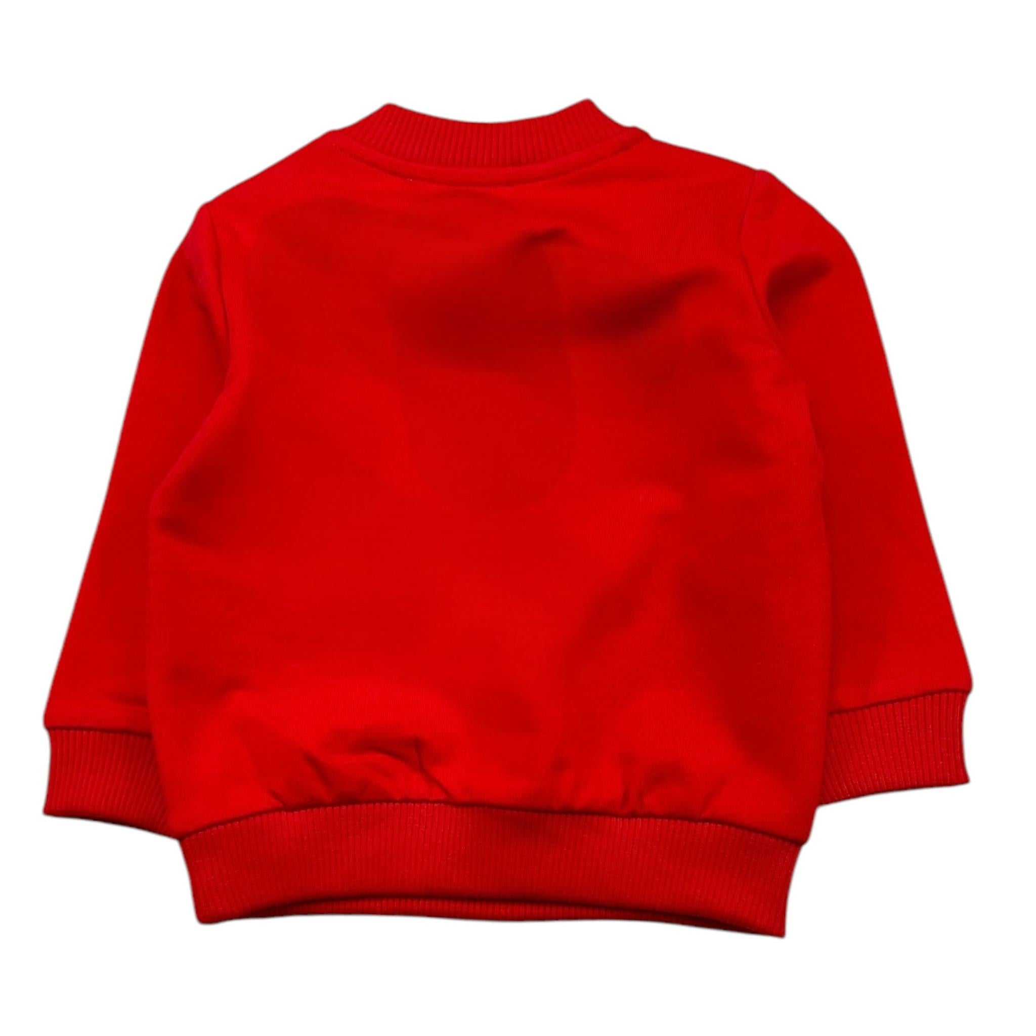 MOSCHINO felpa girocollo tinta unita con stampa Rosso per Neonata MFF02K ROSSO MOSCHINO 