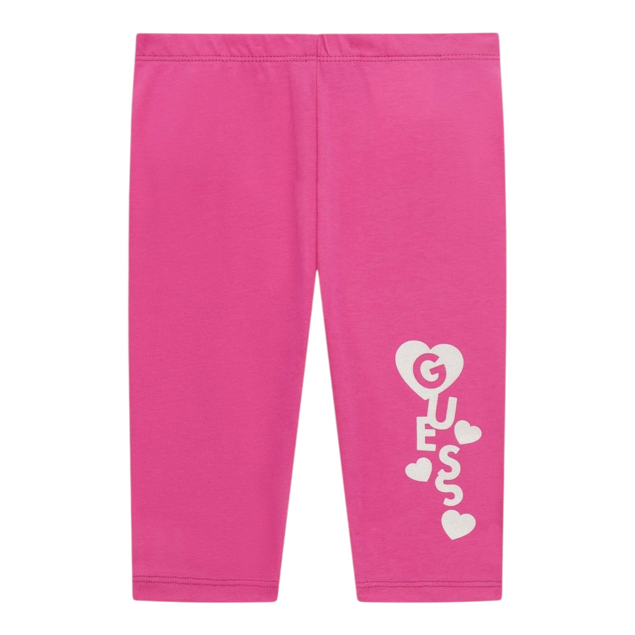 Guess Leggina Tinta Unita con Stampa per Bambina K5GB03J1314X FUXIA GUESS 