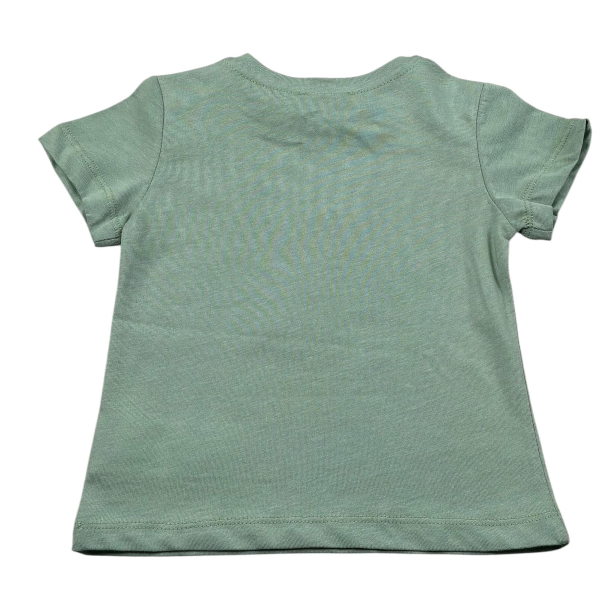 M+E' T-Shirt Girocollo Tinta Unita con Stampa per Neonato UEM0342 VERDE M+E' 