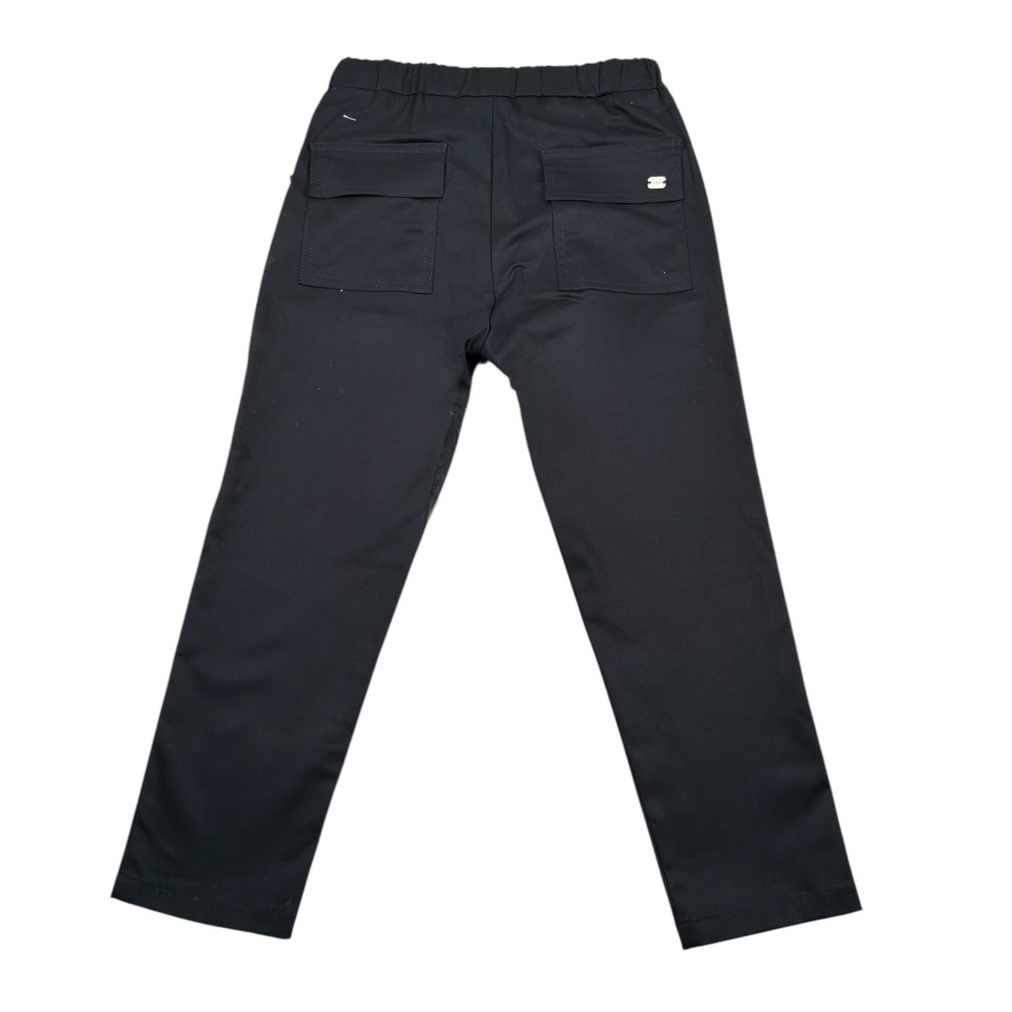 I'M Brian Pantalone Tinta Unita con Elastico In Vita per Bambino PA1240J NERO I'M BRIAN 