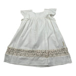 Nanan Abito Mezza Manica tinta unita con Ricami Panna per Bambina E2352236B PANNA NANAN 