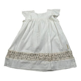 Nanan Abito Mezza Manica tinta unita con Ricami Panna per Bambina E2352236B PANNA NANAN 