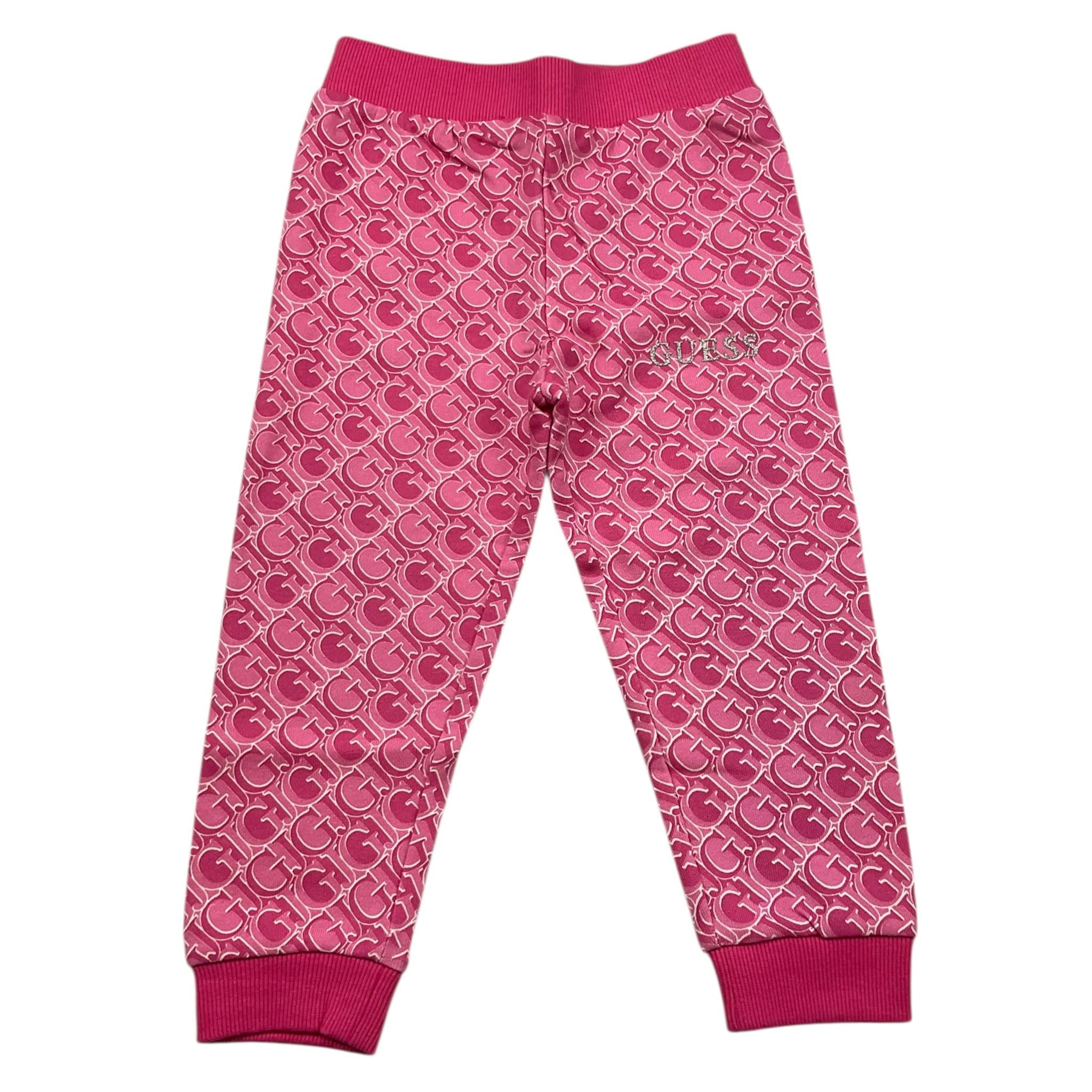 GUESS pantalone tuta tinta unita con logo Rosa per Bambina K4YQ11KA6R4 ROSA GUESS 