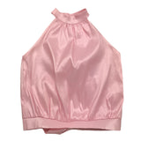 Lu Lu By Miss Grant Einfarbiges Top-Set mit Knoten-Armloch und rosa Rock für Mädchen