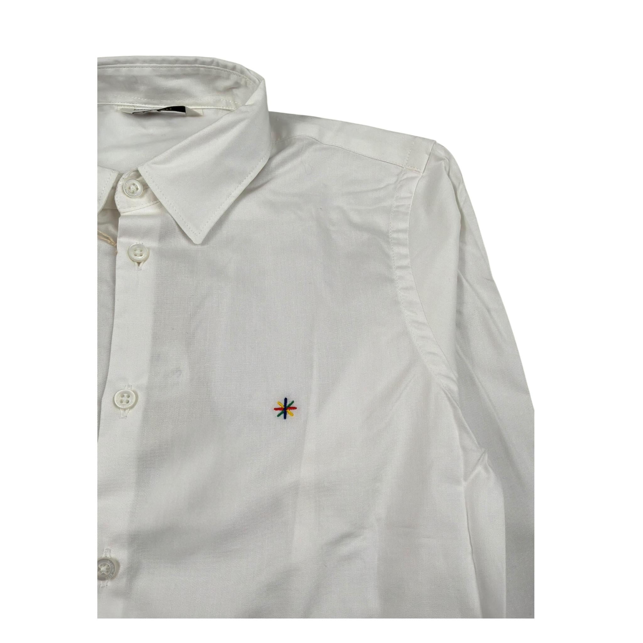 Manuel Ritz Camicia Manica Lunga tinta unita con Logo Bianco per Bambino MR0263X BIANCO MANUEL RITZ 