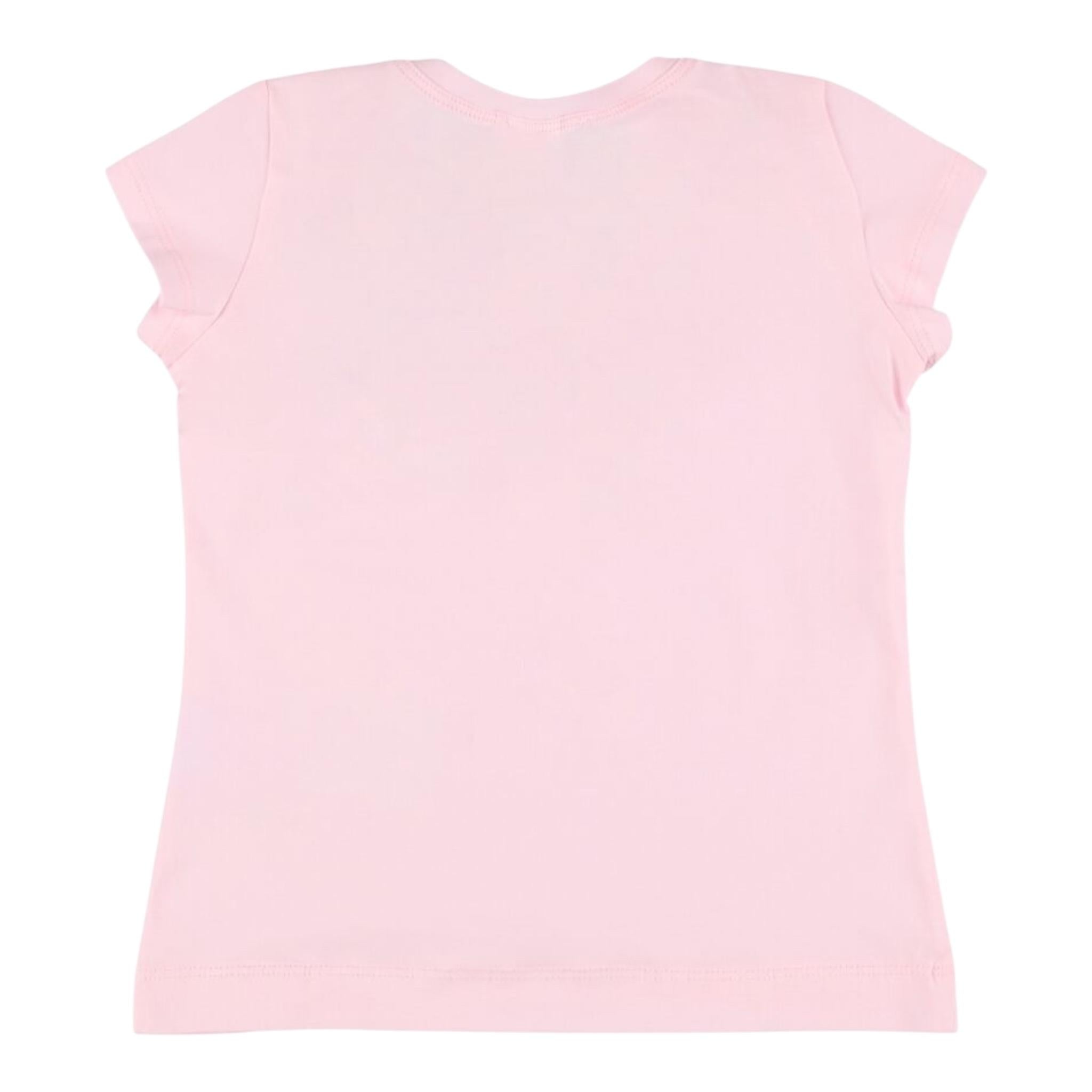 Monnalisa T-Shirt Girocollo Tinta Unita con Applicazioni per Bambina 11E628 ROSA MONNALISA 