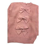 U+è BY MISS GRANT maglia maxi tinta unita con fiocchi Rosa per Bambina UE1469 ROSA U+è BY MISS GRANT 