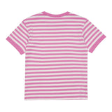 Max&amp;Co. Einfarbiges T-Shirt mit Streifenmuster und rosa Logo-Print für Mädchen