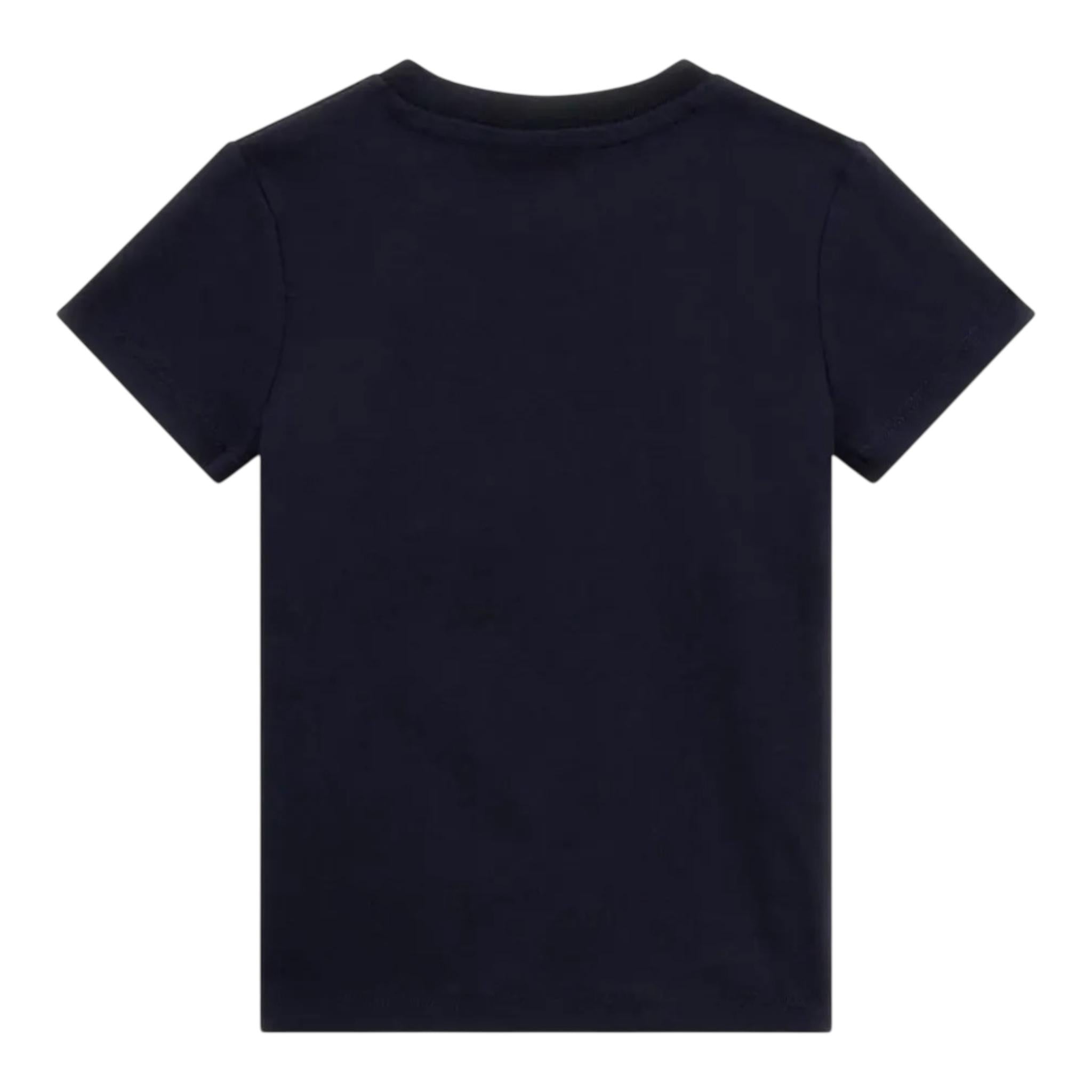 Guess T-Shirt Girocollo Tinta Unita con Stampa per Bambino N5RI16K8HM4 BLU GUESS 