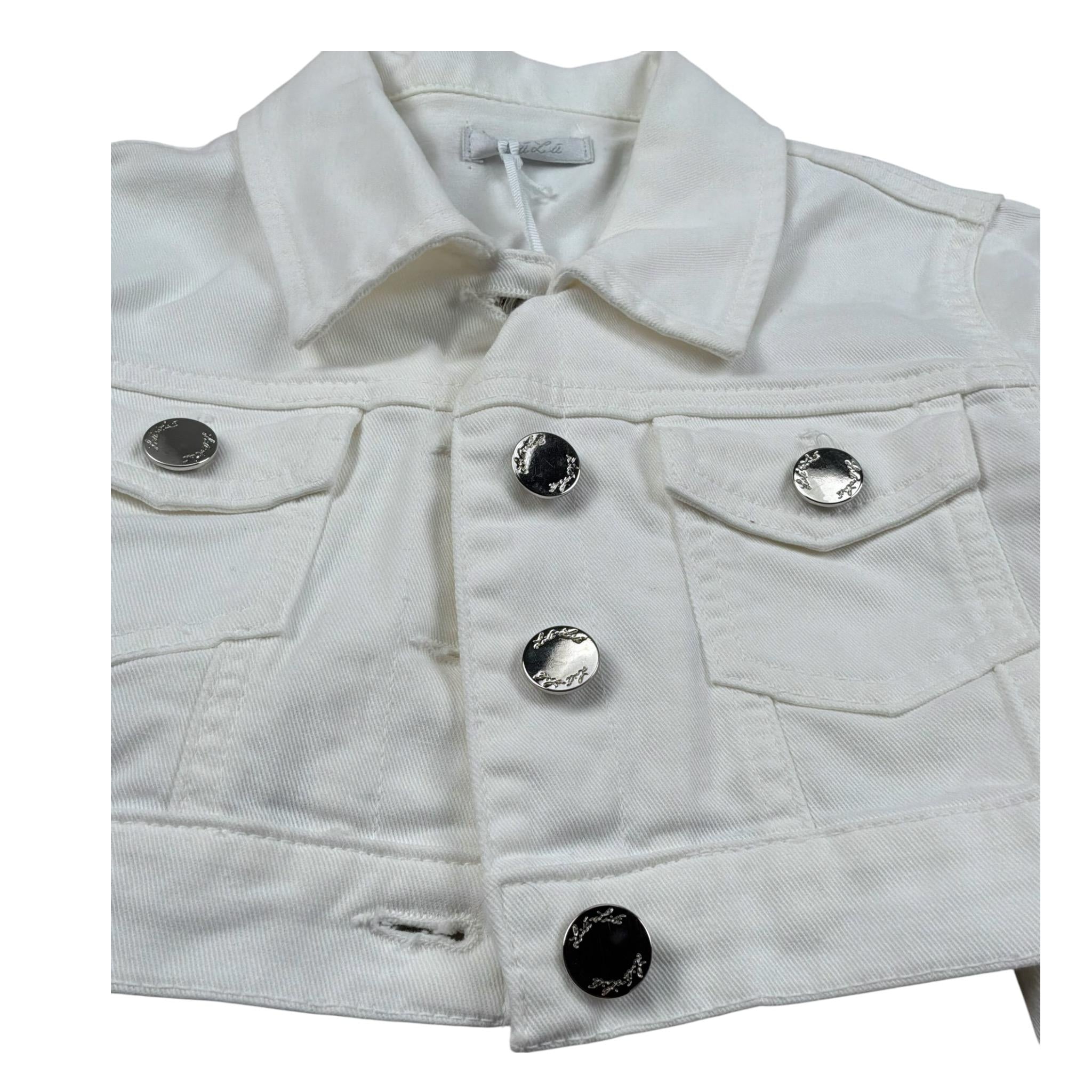 Lu Lu By Miss Grant Giubbino In Denim tinta unita Bianco per Bambina LL2604 BIANCO LU LU BY MISS GRANT 
