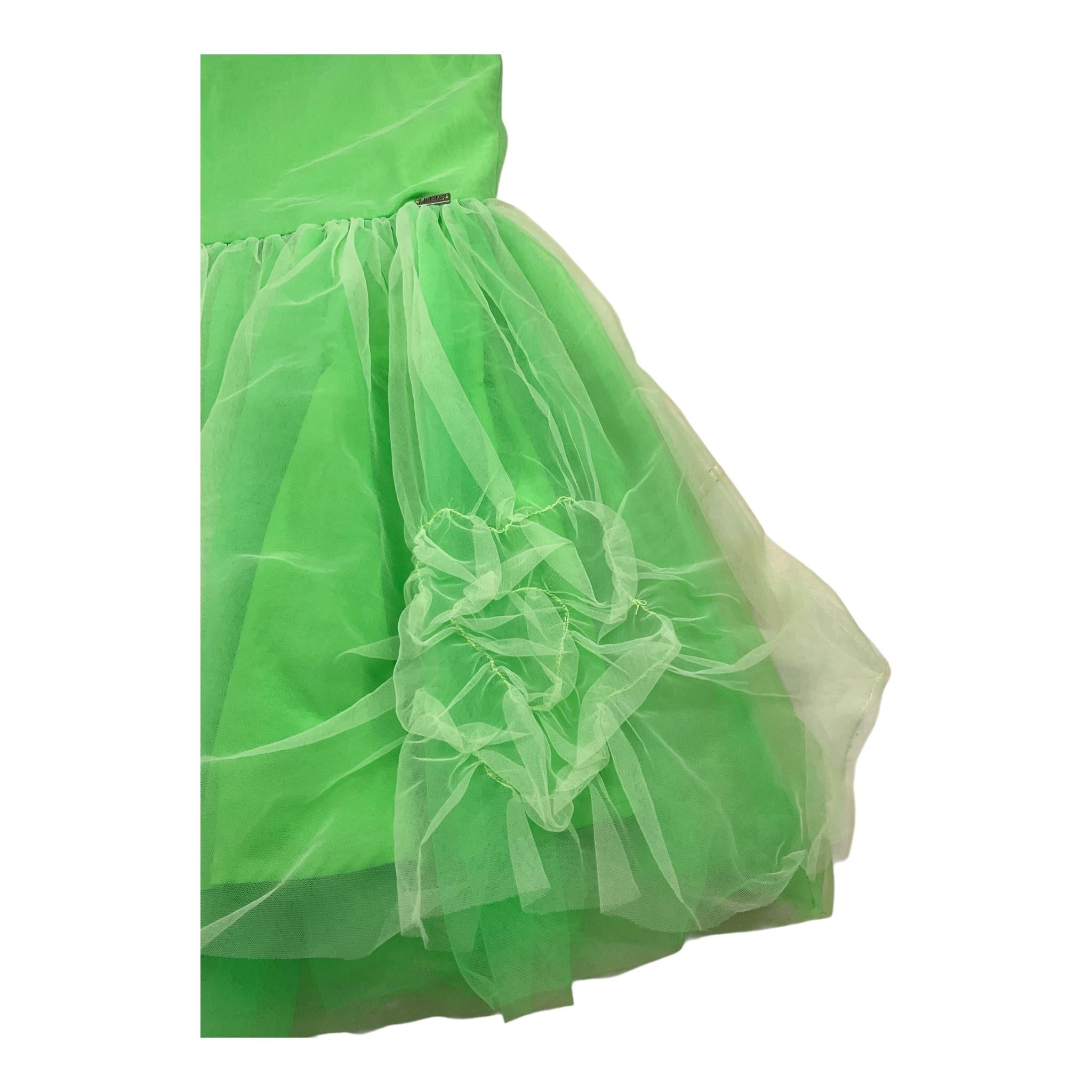 Liu Jo Abito Tinta Unita con Bretelle Catena per Bambina GA5120 VERDE LIU JO 