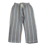 Petit Indi Pantalone Tinta Unita con Fantasia A Righe per Bambino SS25BK8229X BLU PETIT INDI 