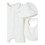 LIU JO set tutina tinta unita con cappello e bavetta in ciniglia Bianco per Neonata HF4001 BIANCO LIU JO 