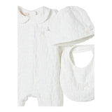 LIU JO set tutina tinta unita con cappello e bavetta in ciniglia Bianco per Neonata HF4001 BIANCO LIU JO 