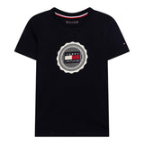 TOMMY HILFIGER t-shirt girocollo tinta unita con stampa logo Blu per Bambino KB0KB08662 BLU TOMMY HILFIGER 