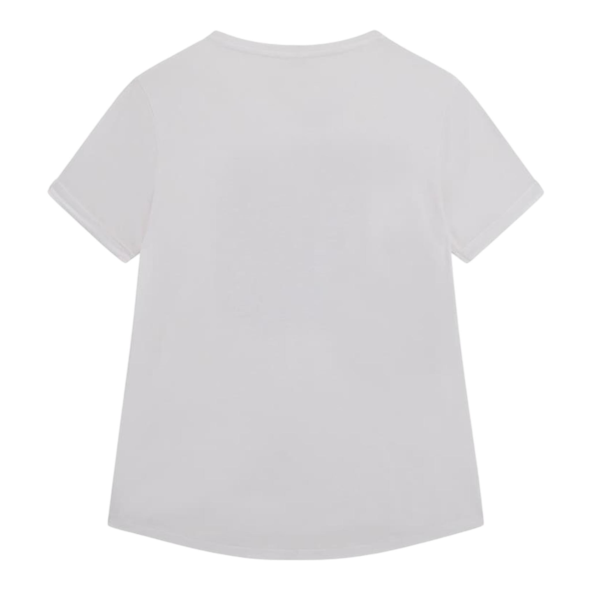 Guess T-Shirt Girocollo Tinta Unita con Paillettes per Bambina J5RI19KAPO0 BIANCO GUESS 