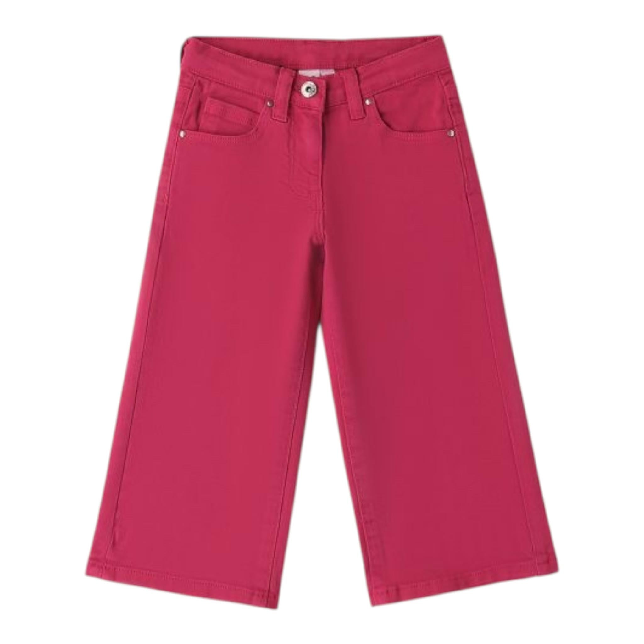 I DO pantalone tinta unita modello palazzo Fuxia per Bambina 4A614 FUXIA I DO 