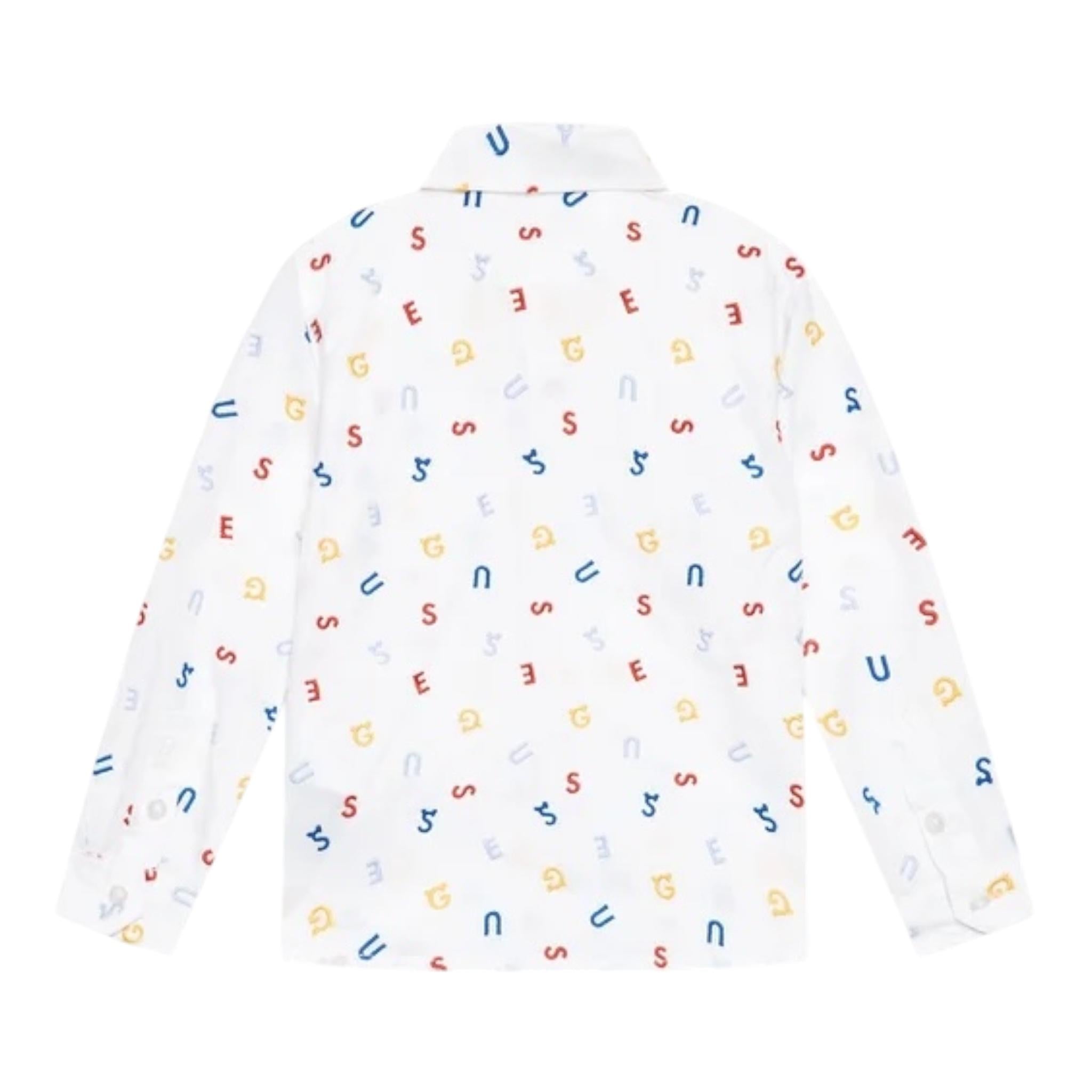 GUESS camicia tinta unita con stampa Bianco per Bambino N3RH07WBHQ0 BIANCO GUESS 