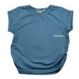 Hinnominate T-Shirt Tinta Unita con Arricci Laterali per Bambina 3646MY00199X AZZURRO POLVERE HINNOMINATE 