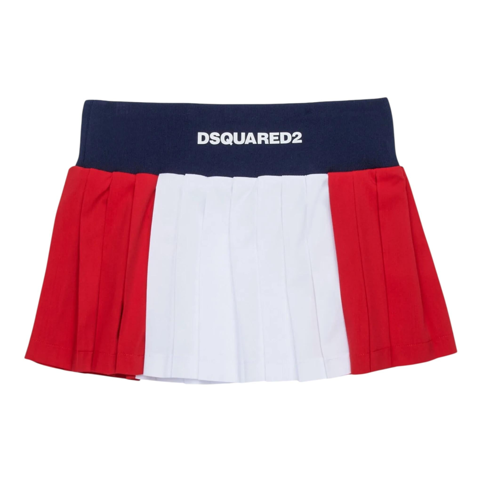 Dsquared2 Gonna Tricolore con Elastico In Vita Multicolor per Bambina DQ2810 MULTICOLOR DSQUARED2 