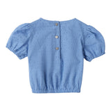 Sarabanda Top Tinta Unita Traforato per Neonata 0B357N AZZURRO SARABANDA 