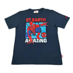 Saint Barth T-Shirt Girocollo Tinta Unita con Stampa Spiderman per Bambino SPIDERC BLU SAINT BARTH 