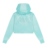 Juicy Couture Felpa Tinta Unita In Velluto con Zip E Cappuccio per Bambina JBX6500 AZZURRO JUICY COUTURE 