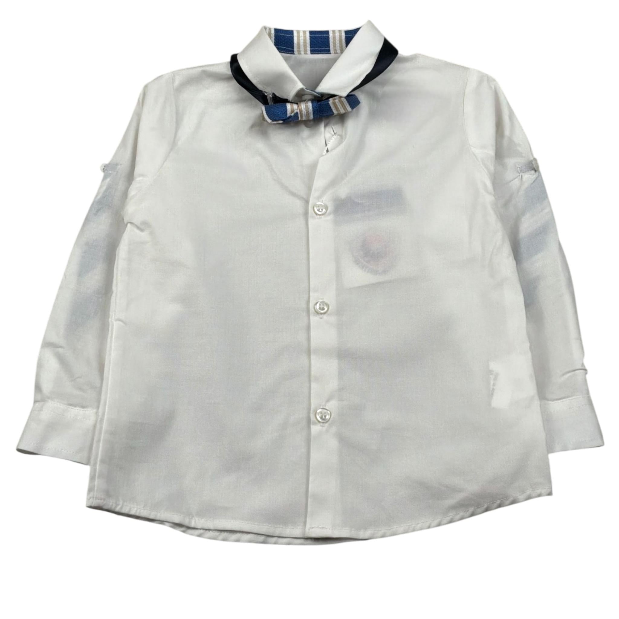 New Gereration Camicia Manica Lunga tinta unita con Papillon Bianco per Neonato 221153 BIANCO NEW GERERATION 