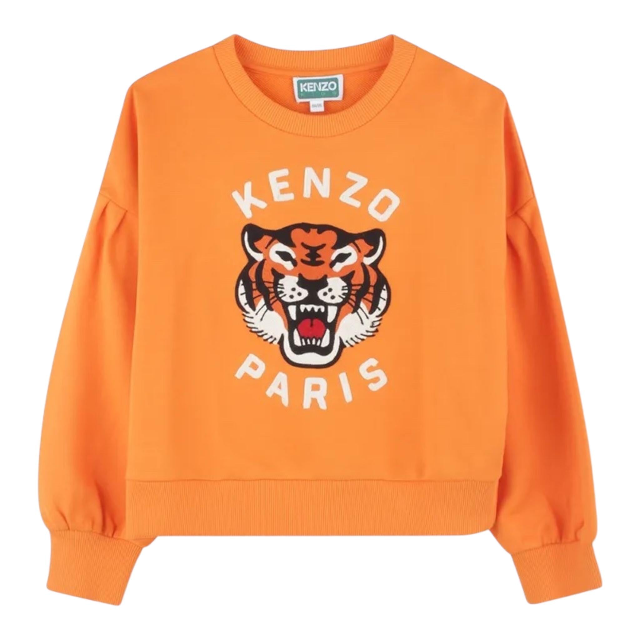 Kenzo Felpa Girocollo Tinta Unita con Stampa per Neonata K61049N ARANCIONE KENZO 