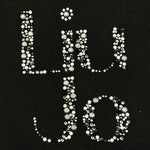LIU JO shirt girocollo tinta unita con stampa e applicazioni Nero per Bambina GF4093 NERO LIU JO 