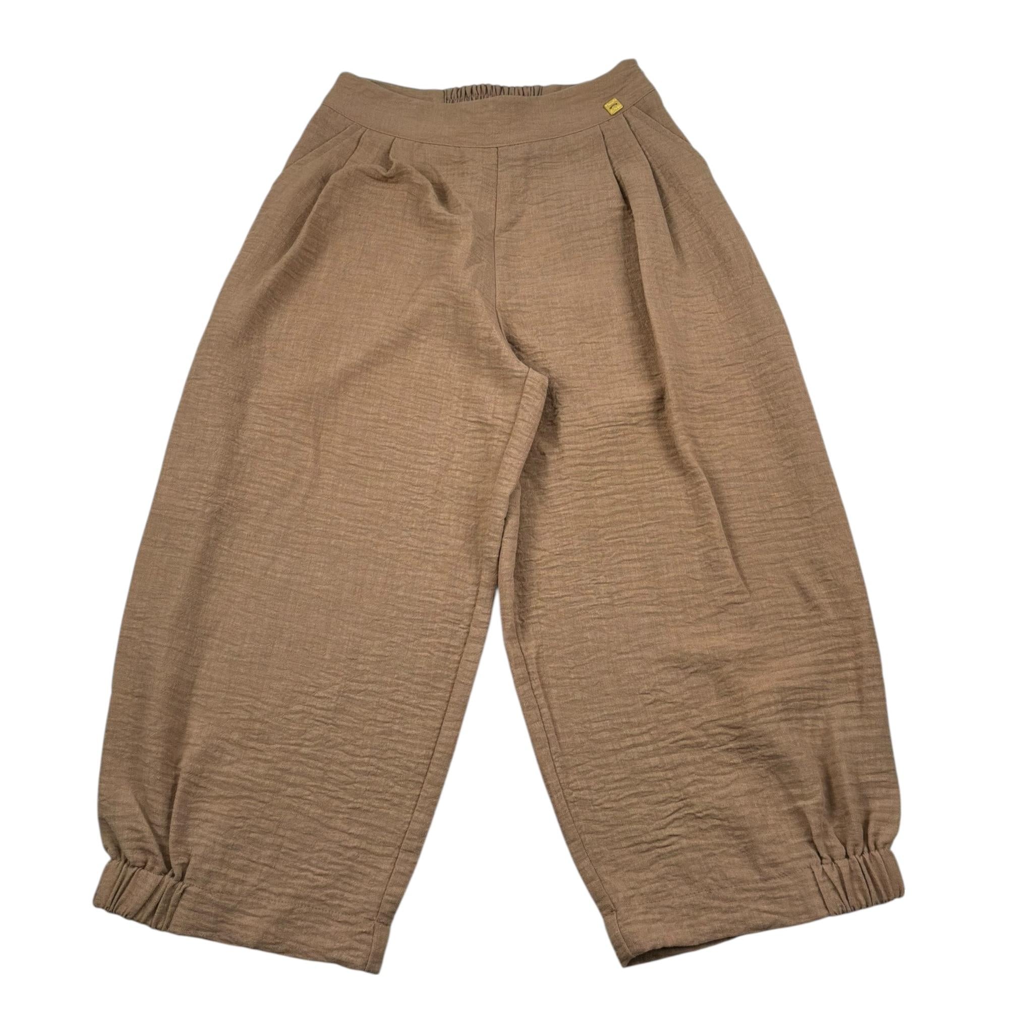 Manila Grace Pantalone Tinta Unita con Elastico In Vita per Bambino 244PMJD25 TABACCO MANILA GRACE 