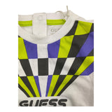 Guess T-Shirt Rundhals Einfarbig Mit Print Weiß Für Neugeborene