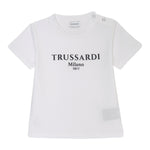 Trussardi T-Shirt Girocollo Tinta Unita con Stampa per Neonato TIP25011TSXXX BIANCO TRUSSARDI 