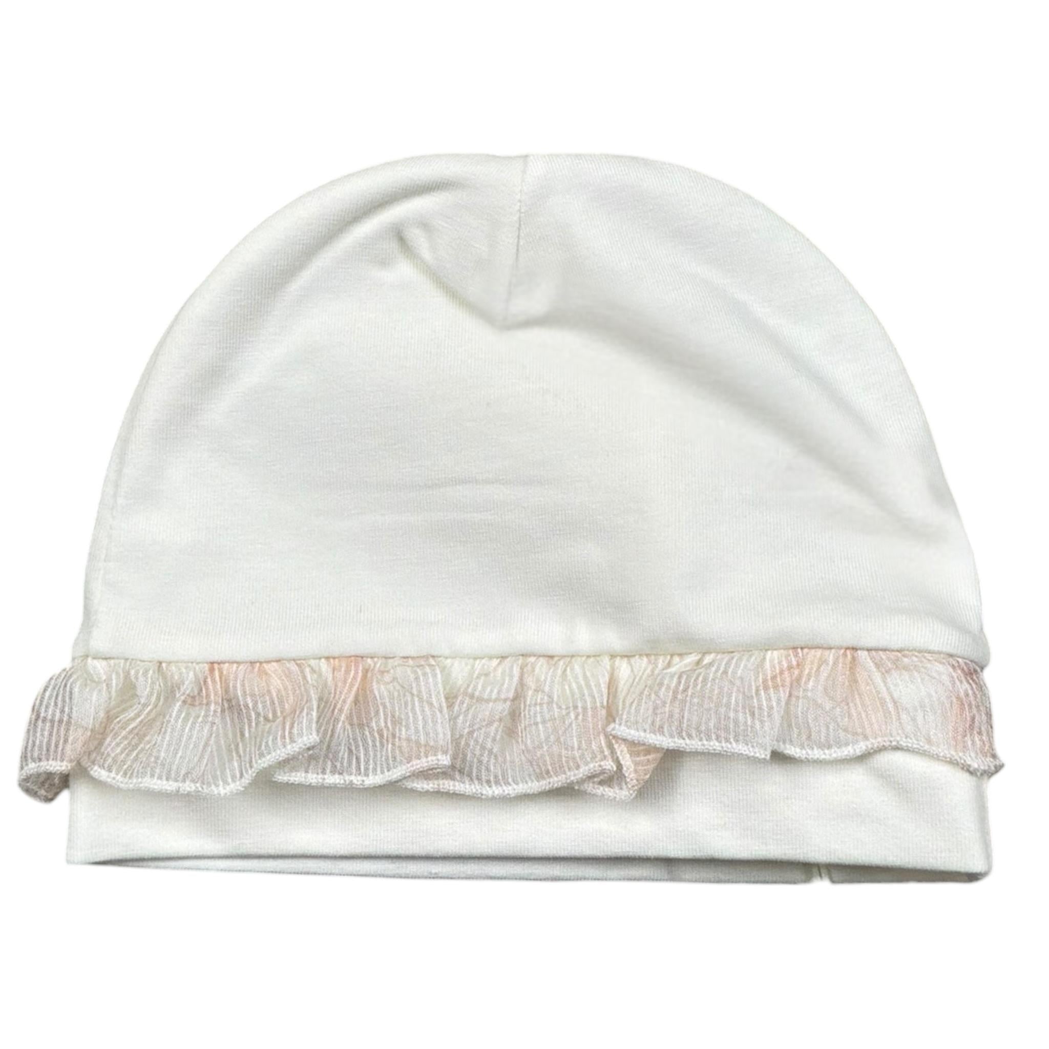 Lalalu' Cappello tinta unita con Ricami Bianco per Neonata CAL16P BIANCO LALALU' 