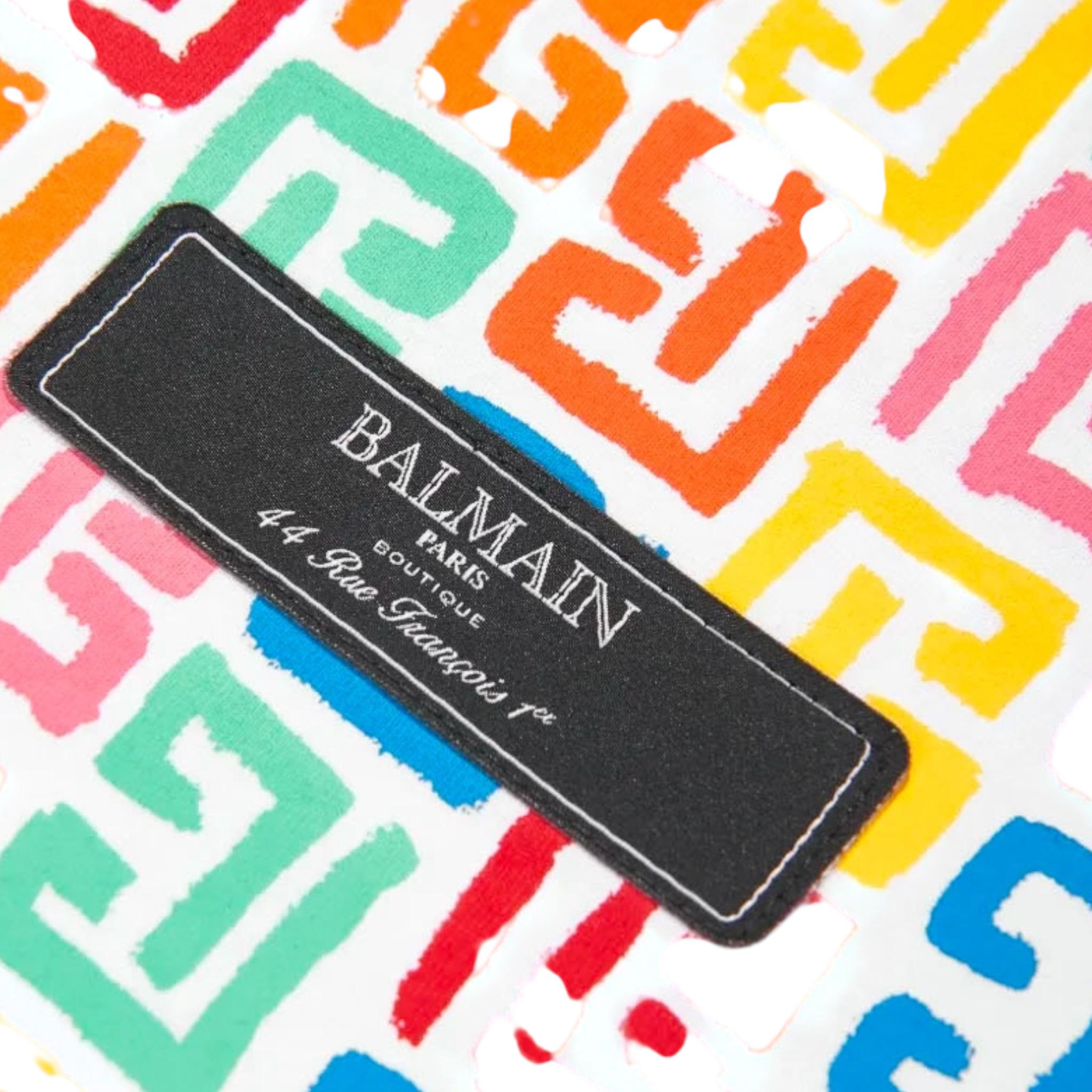 Balmain T-Shirt Girocollo Tinta Unita con Stampa per Neonata BW8621 BIANCO BALMAIN 