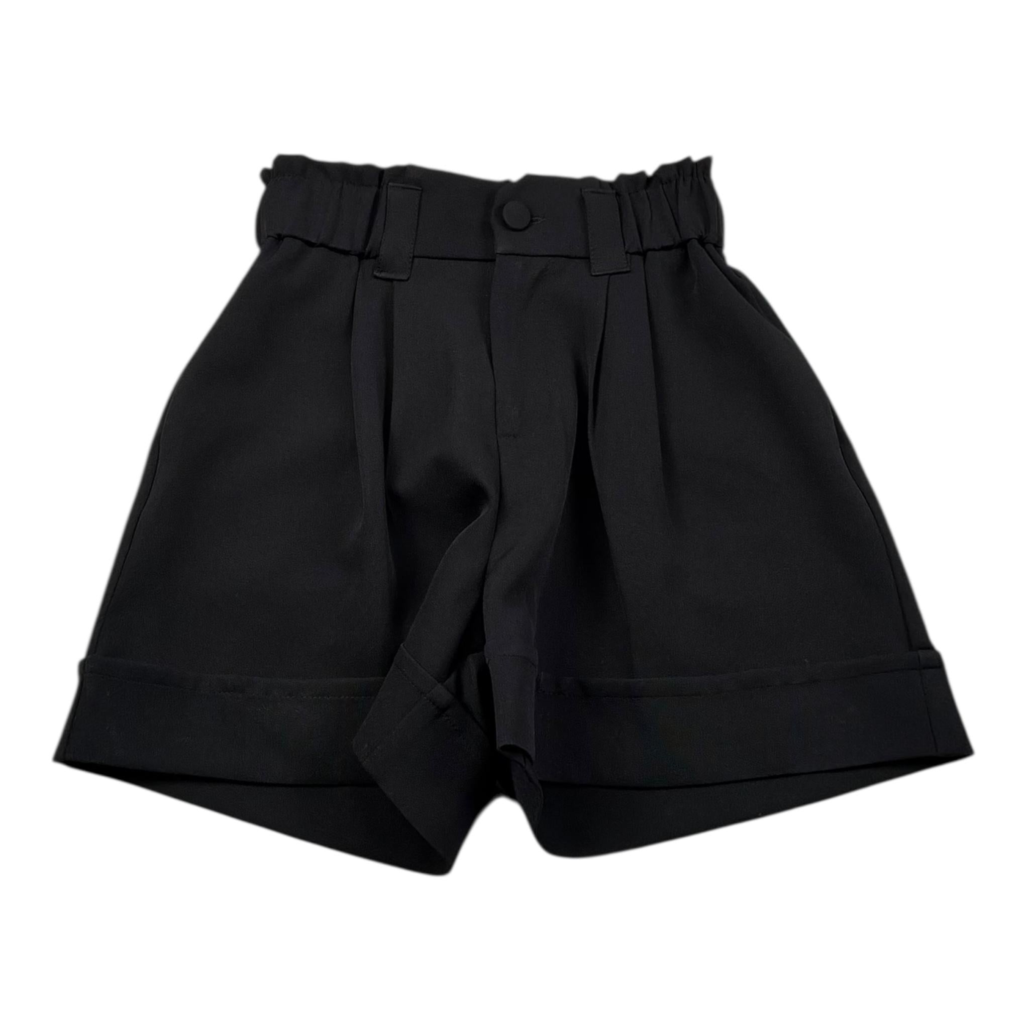 Lu Lu By Miss Grant Short Tinta Unita con Elastico In Vita per Bambina LL3427 NERO LU LU BY MISS GRANT 