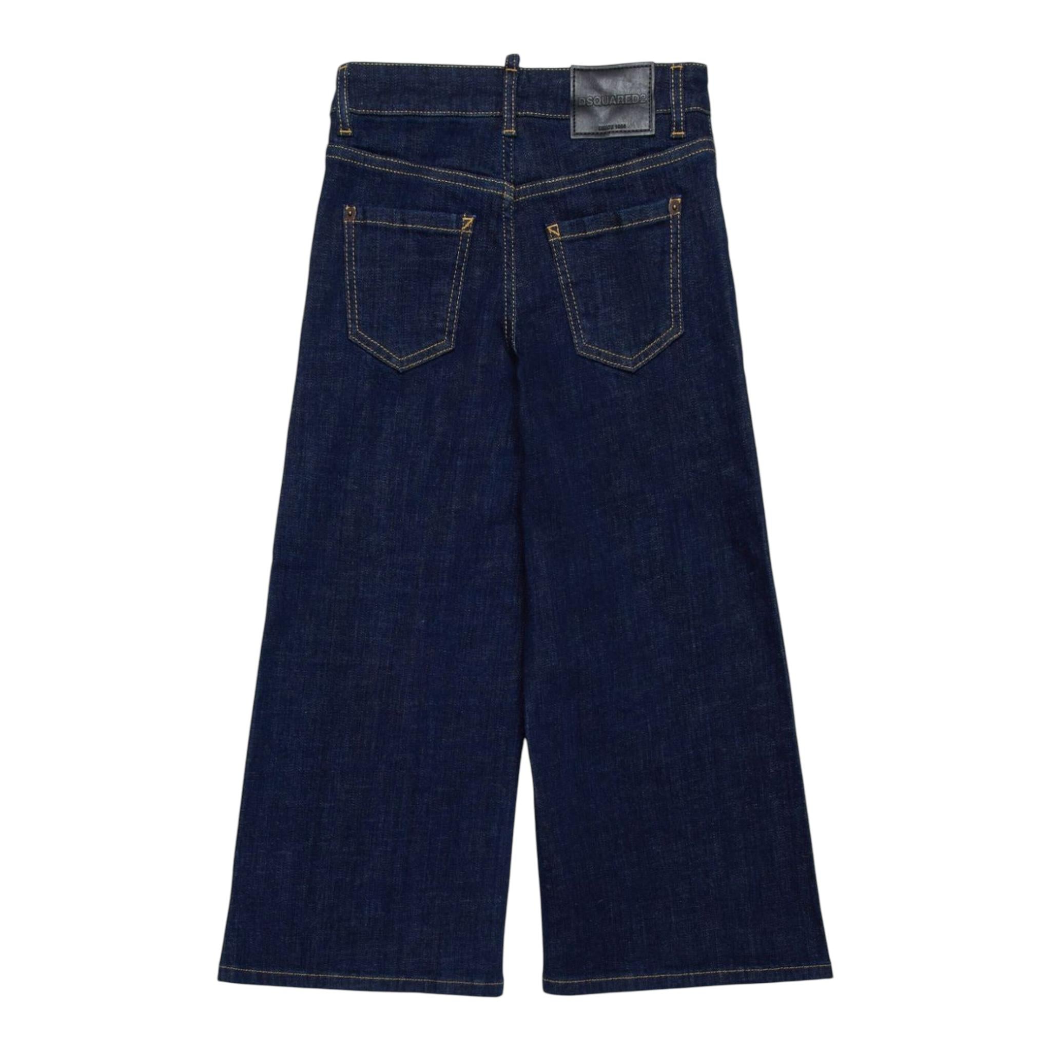 DSQUARED2 jeans tinta unita modello a palazzo Blu per Bambina DQ0383 BLU DSQUARED2 