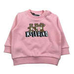 Moschino Felpa Chiusa Girocollo Tinta Unita con Stampa per Neonata MTF06 ROSA MOSCHINO 