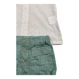 Babidu 2-teiliges Set Shirt-Hose Weiß/Grün für Neugeborene