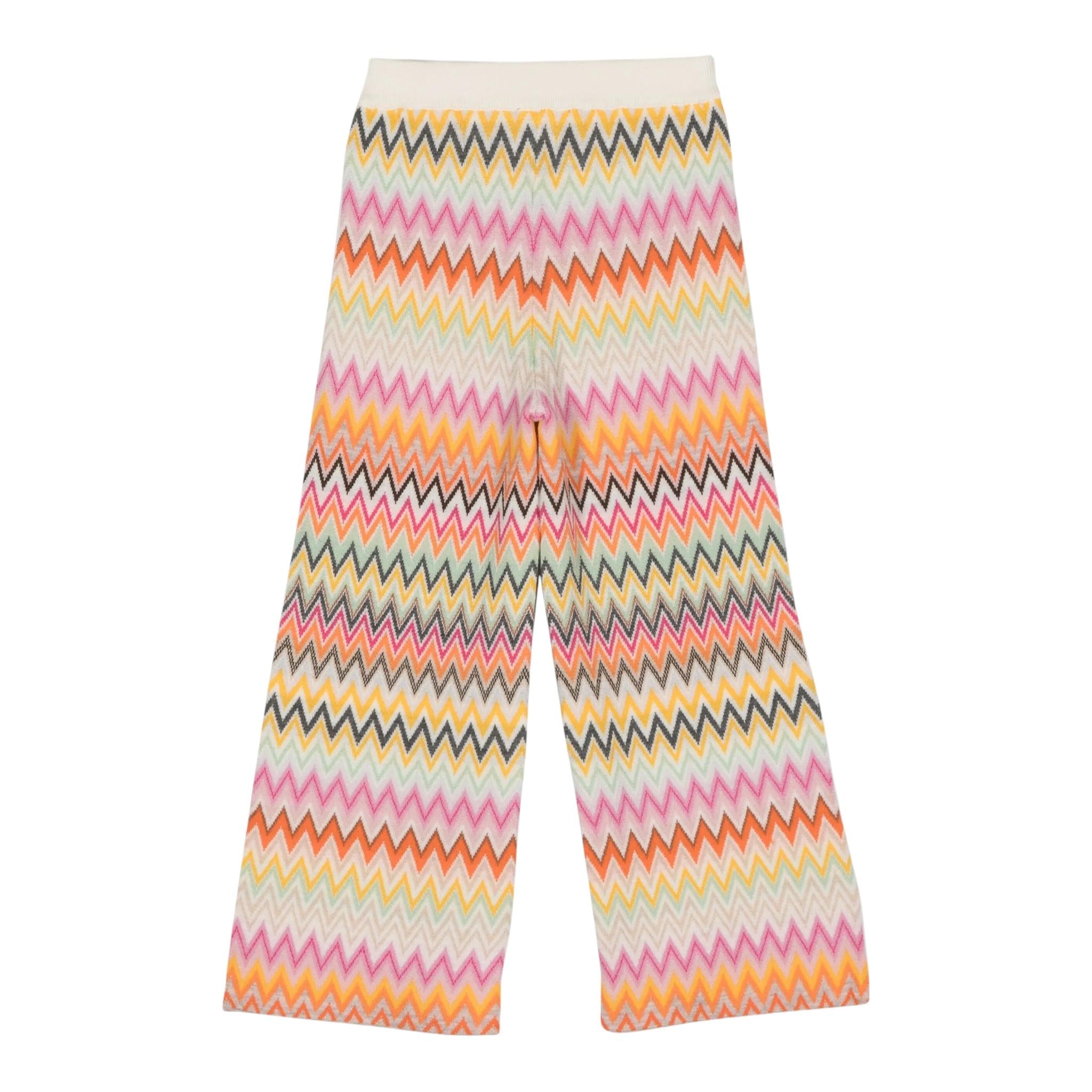 MISSONI pantalone modello a palazzo tinta unita con fantasia Bianco per Bambina MV6B10 BIANCO MISSONI 
