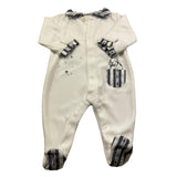 TARTINE ET CHOCOLAT tutina manica lunga tinta unita in ciniglia Bianco per Neonato TV32150 BIANCO TARTINE ET CHOCOLAT 