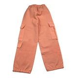 Vicolo Einfarbige Cargohose mit elastischer Taille Pfirsich für Mädchen