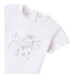 Sarabanda T-Shirt Girocollo tinta unita con Brillantini Bianco per Neonata 0B211X BIANCO SARABANDA 