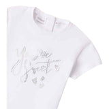 Sarabanda T-Shirt Girocollo tinta unita con Brillantini Bianco per Neonata 0B211X BIANCO SARABANDA 