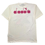 Diadora Rundhals-T-Shirt einfarbig mit Kontrastdruck Creme für Mädchen
