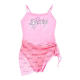 Monnalisa Set Costume Intero-Pareo Tinta Unita Stampa Barbie per Bambina 19C088 ROSA MONNALISA 