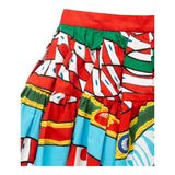Dolce &amp; Gabbana Roter Rock mit Fantasy-Print und verstellbarer Taille für Mädchen